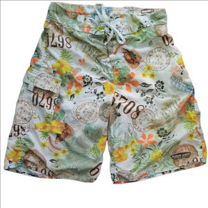 Ron Jon Tropical Board Shorts Green and Orange